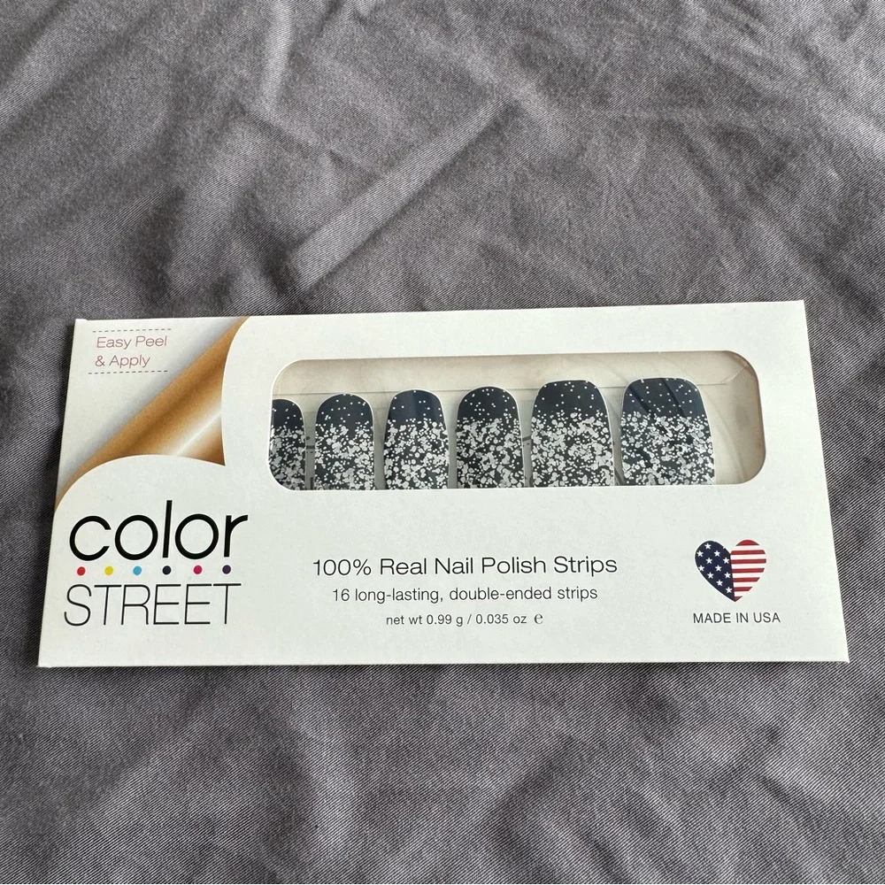 *Retired* Color Street: Lisbon Nights | Navy Blue Silver Glitter Sparkle Winter - Picture 3 of 11